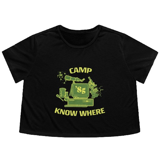 Camp Know Where, Science,1985 Flowy Cropped Tees