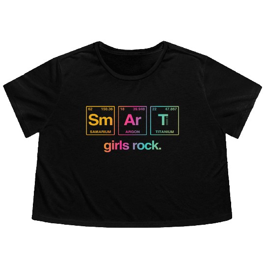 SMART GIRLS ROCK - Elements Periodic Table Flowy Cropped Tees