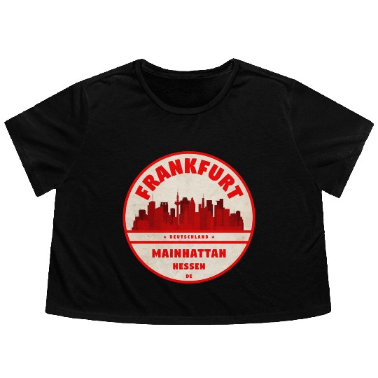 Frankfurt Germany Flowy Cropped Tees