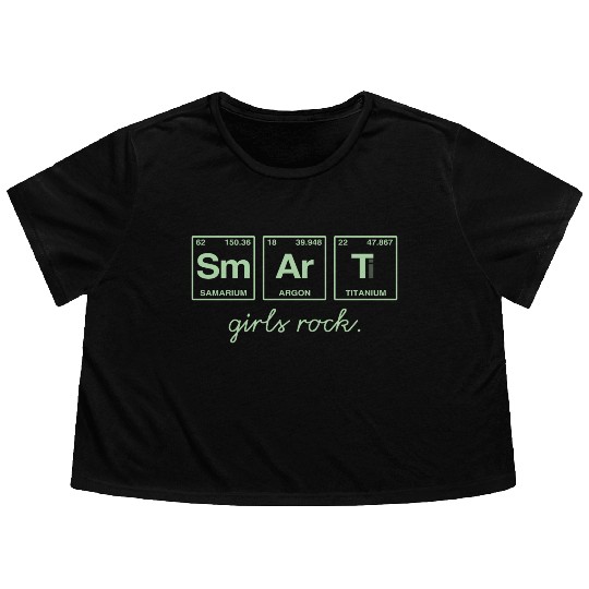 SMART GIRLS ROCK - Elements Periodic Table Flowy Cropped Tees