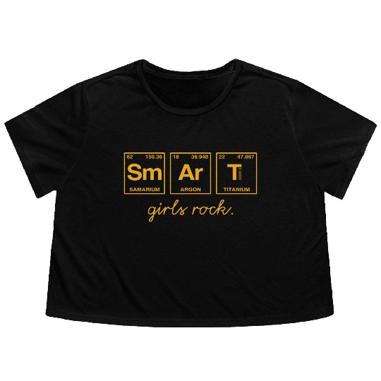 SMART GIRLS ROCK - Elements Periodic Table Flowy Cropped Tees