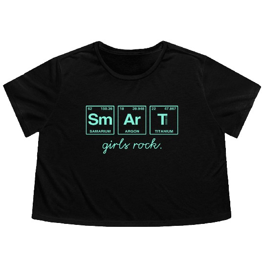 SMART GIRLS ROCK - Elements Periodic Table Flowy Cropped Tees