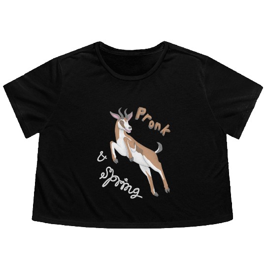 Pronk and Spring Springbok Flowy Cropped Tees