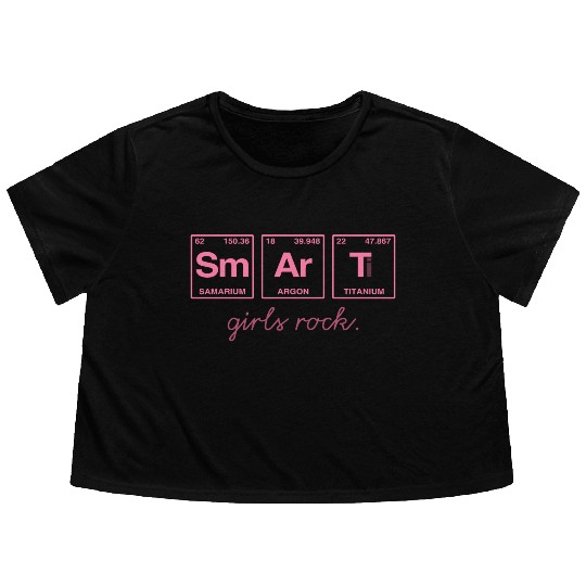 SMART GIRLS ROCK - Elements Periodic Table Flowy Cropped Tees