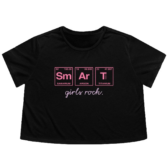 SMART GIRLS ROCK - Elements Periodic Table Flowy Cropped Tees
