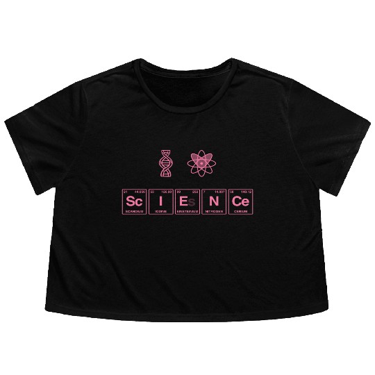 I LOVE SCIENCE - Periodic Table of Elements Flowy Cropped Tees