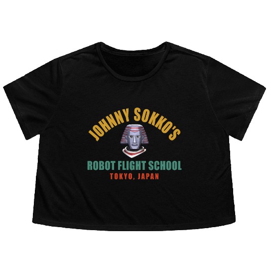 Johnny Sokko's Robot Flight School Tokyo, Japan Flowy Cropped Tees