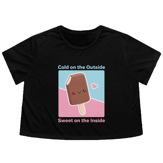 Cold on the Outside Sweet on the Inside Ice cream Flowy Cropped Tees