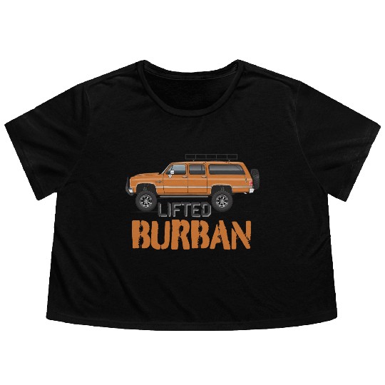burban Burnt Orange Flowy Cropped Tees