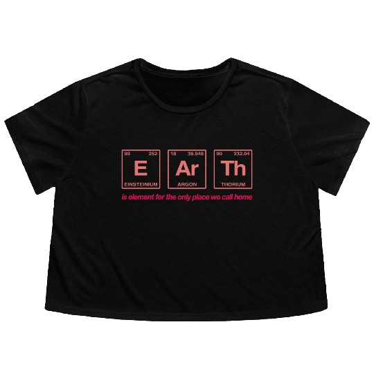 EARTH - written in elements of the periodic table Flowy Cropped Tees