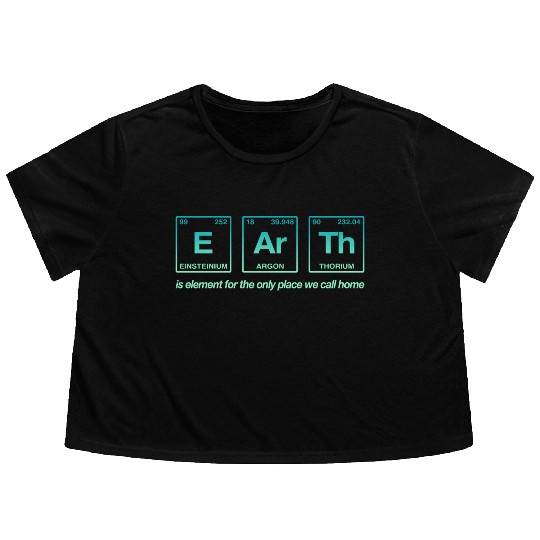 EARTH - written in elements of the periodic table Flowy Cropped Tees