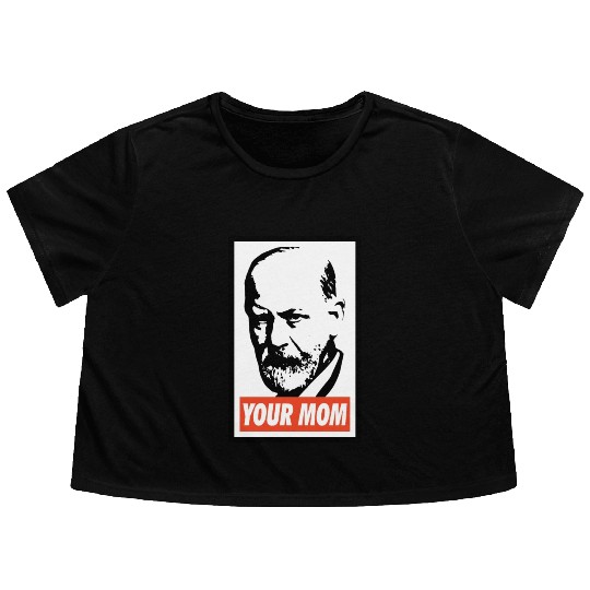 Sigmund Freud Your Mom Flowy Cropped Tees