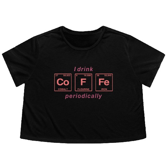 COFFEE - with elements of the periodic table Flowy Cropped Tees