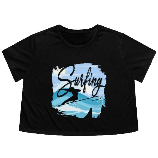 Surfing Flowy Cropped Tees