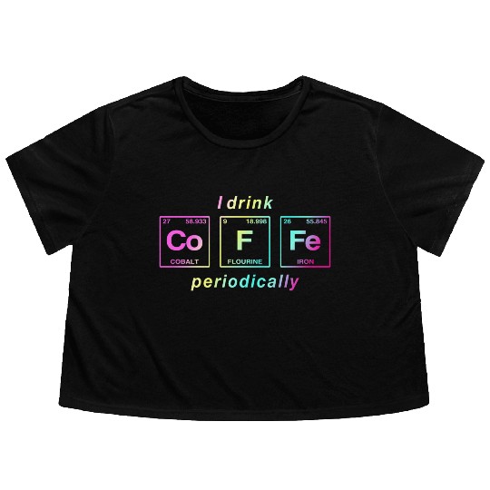 COFFEE - with elements of the periodic table Flowy Cropped Tees