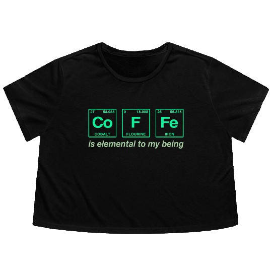 COFFEE - with elements of the periodic table Flowy Cropped Tees