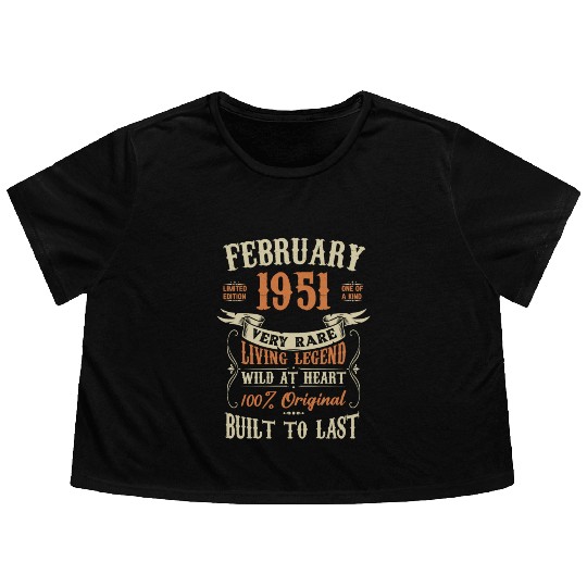 February 1951 Birthday Surprise Flowy Cropped Tees