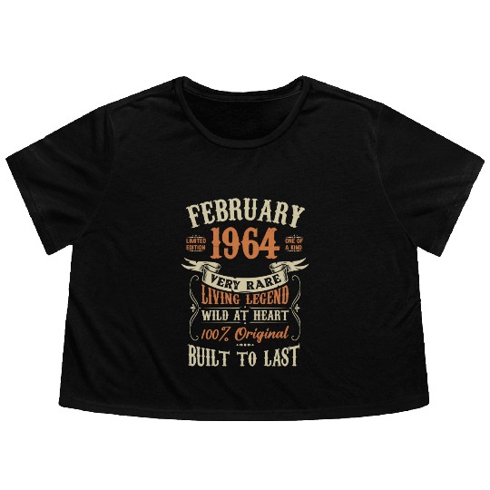 February 1964 Birthday Surprise Flowy Cropped Tees
