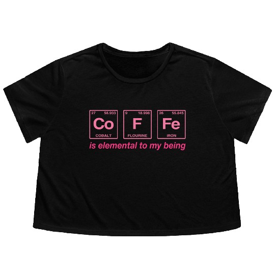 COFFEE - with elements of the periodic table Flowy Cropped Tees