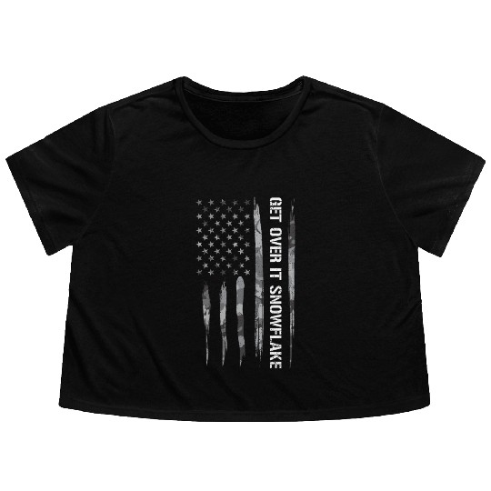 Get Over It Snowflake Flowy Cropped Tees