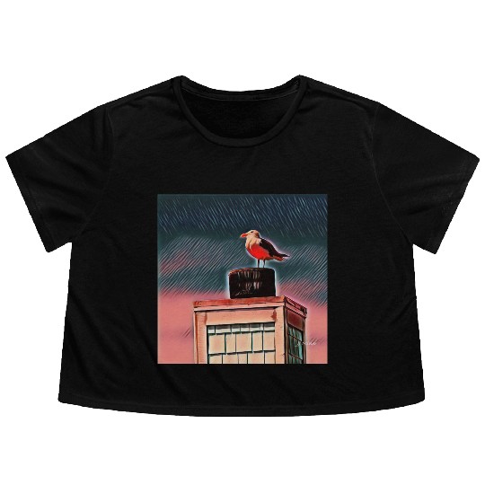 Seagull Flowy Cropped Tees
