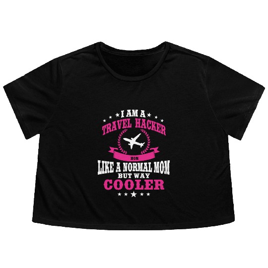 Travel Hacker Mom Flowy Cropped Tees