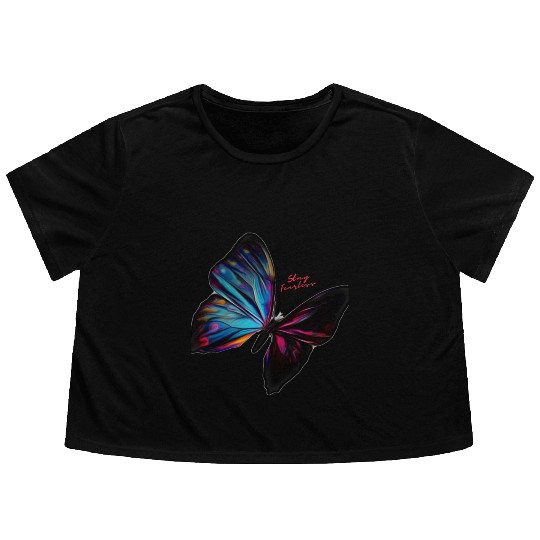 Butterfly Fearless Flowy Cropped Tees