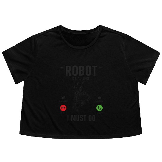 Robot Robotics Engineer Phone Flowy Cropped Tees