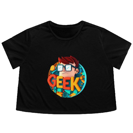 "Geek" Flowy Cropped Tees