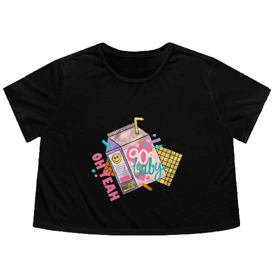 OH YEAH 90s BABY Flowy Cropped Tees