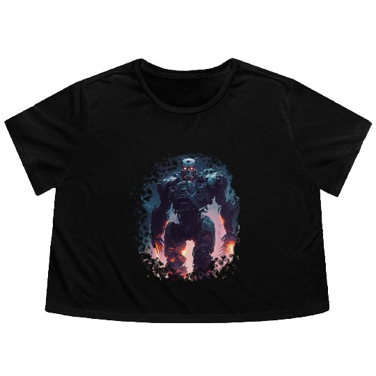 Terminator Exoskeleton Flowy Cropped Tees