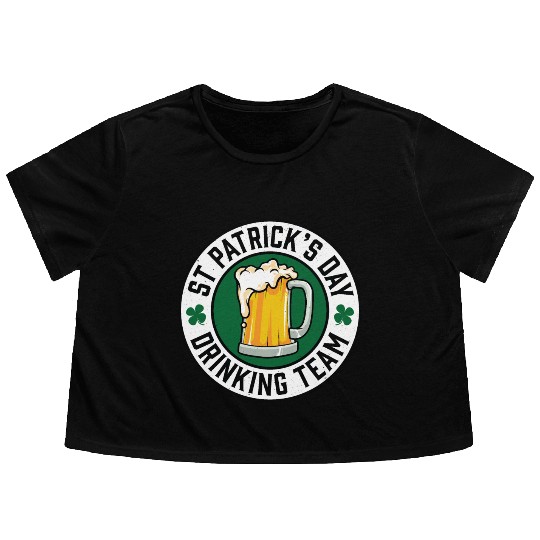 St Patricks Day Drinking Team Beer Flowy Cropped Tees