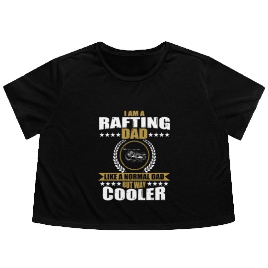 Rafting Dad Design For Men Flowy Cropped Tees