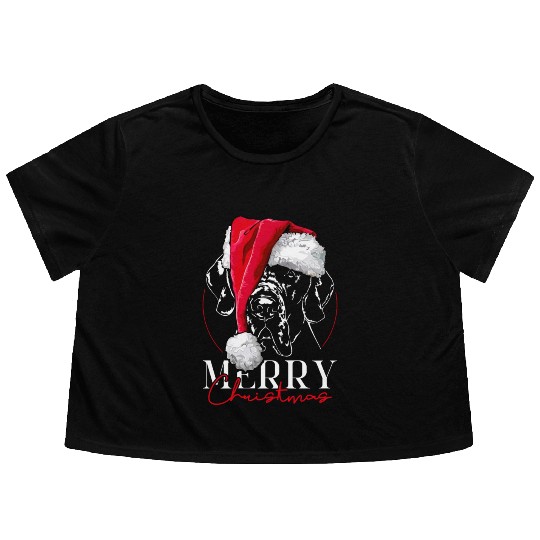 Santa Great Dane Dog Christmas Wilsigns Flowy Cropped Tees