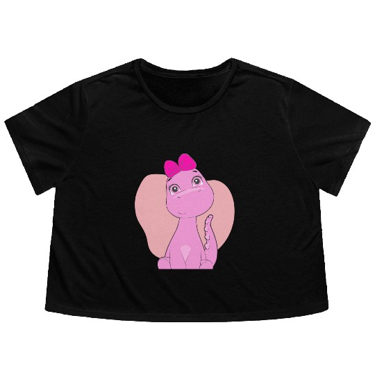 cute dinosaur Flowy Cropped Tees