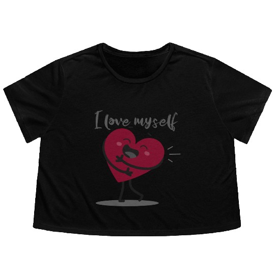 I love myself Flowy Cropped Tees