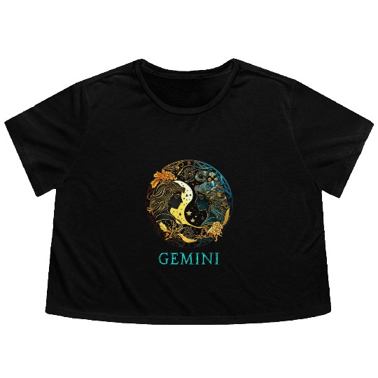 Embrace Your Gemini Identity: Gemini Pride Zodiac Flowy Cropped Tees