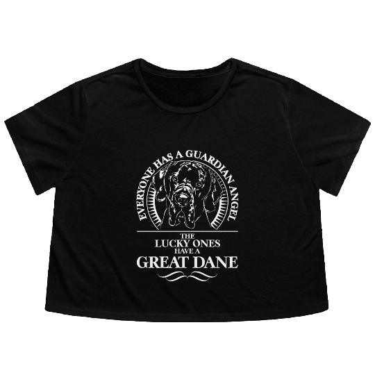 Great Dane Guardian Angel dog quote Flowy Cropped Tees