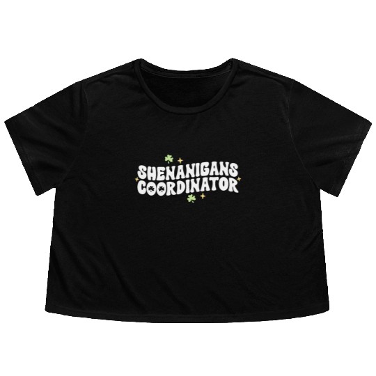 Shenanigans Coordinator Kindergarten Teacher St Flowy Cropped Tees