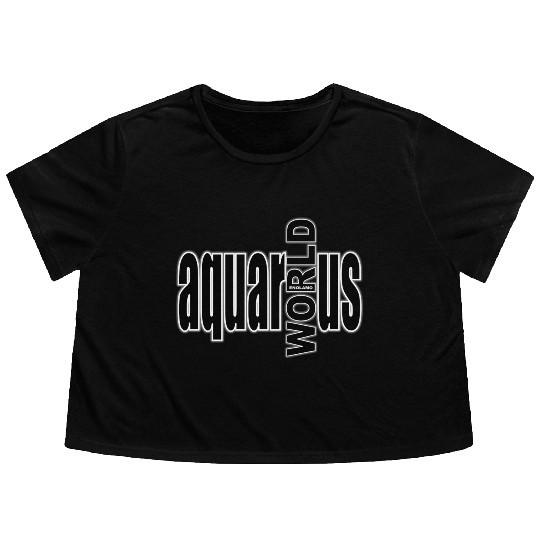 Aquarius WORLD bw Flowy Cropped Tees