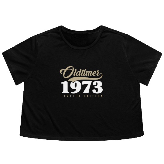 50th Birthday Vintage 1973 Flowy Cropped Tees