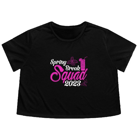 Spring Break Squad 2023 Vacation Spring Break Flowy Cropped Tees