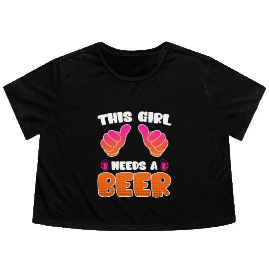 This girl needs a beer vacation Spring Break Flowy Cropped Tees