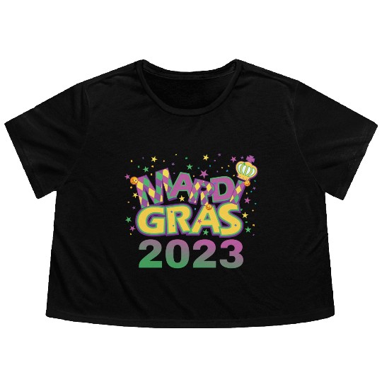 Mardi Gras 2023 Flowy Cropped Tees