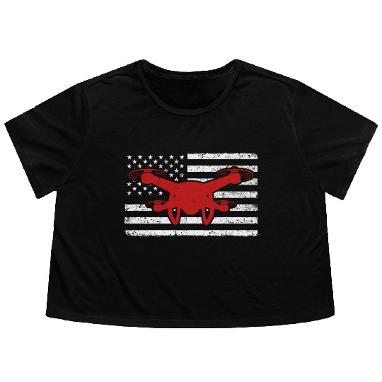 American Drone Flying Drones US Flowy Cropped Tees