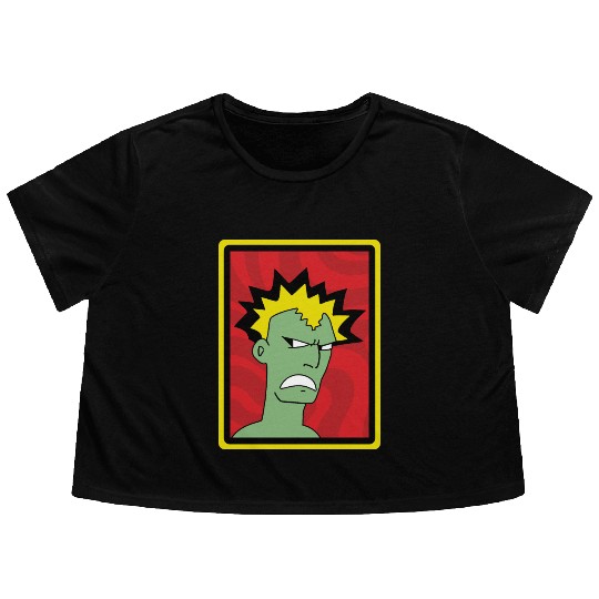 Punk guy - I'm Not Angry, This Is Just My Face Flowy Cropped Tees