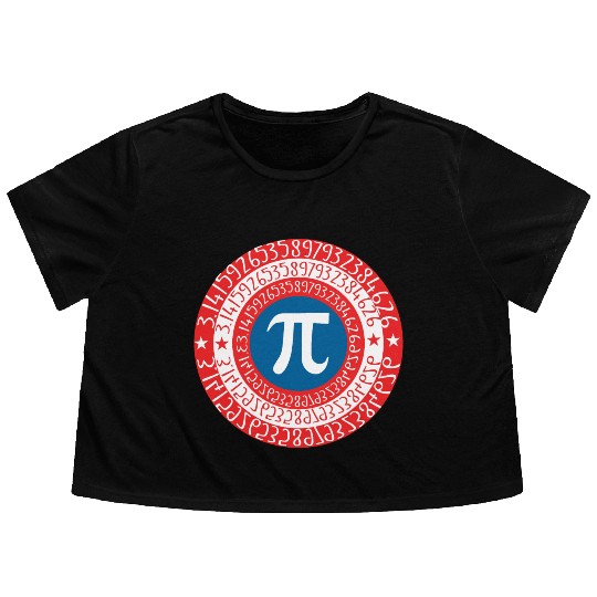 Captain Pi Superhero Shield Flowy Cropped Tees