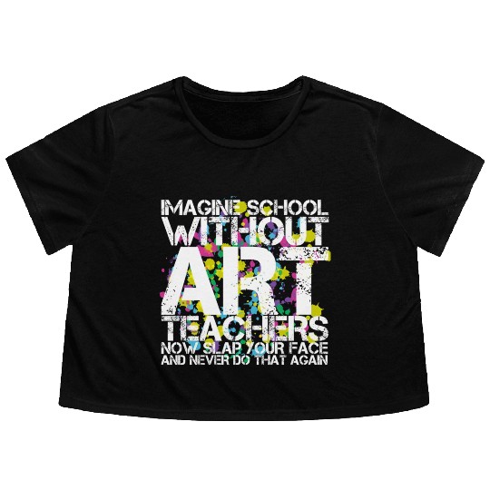 School Art Teacher Flowy Cropped Tees