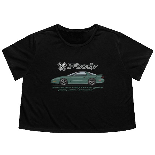 F body Dark Green Flowy Cropped Tees