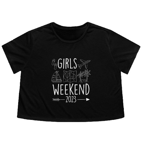 Girls Weekend 2023 Girls Trip Spring Break Flowy Cropped Tees